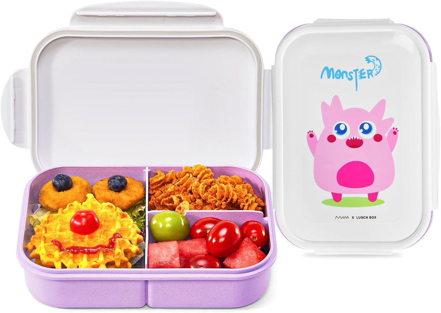 MISS BIG® Bento Box,Lunch Box Adult,Ideal Leak Proof Lunch Containers,Mom's Choice Lunch Box for Kids,No BPAs and No Chemical Dyes,Microwave and Dishwasher Safe Lunch Container (1900ml White)