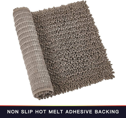 Walensee Bathroom Rug Non Slip Bath Mat (24x17 Inch Blush) Water Absorbent Super Soft Shaggy Chenille Machine Washable Dry Extra Thick Perfect Absorbant Best Small Plush Carpet for Shower Floor