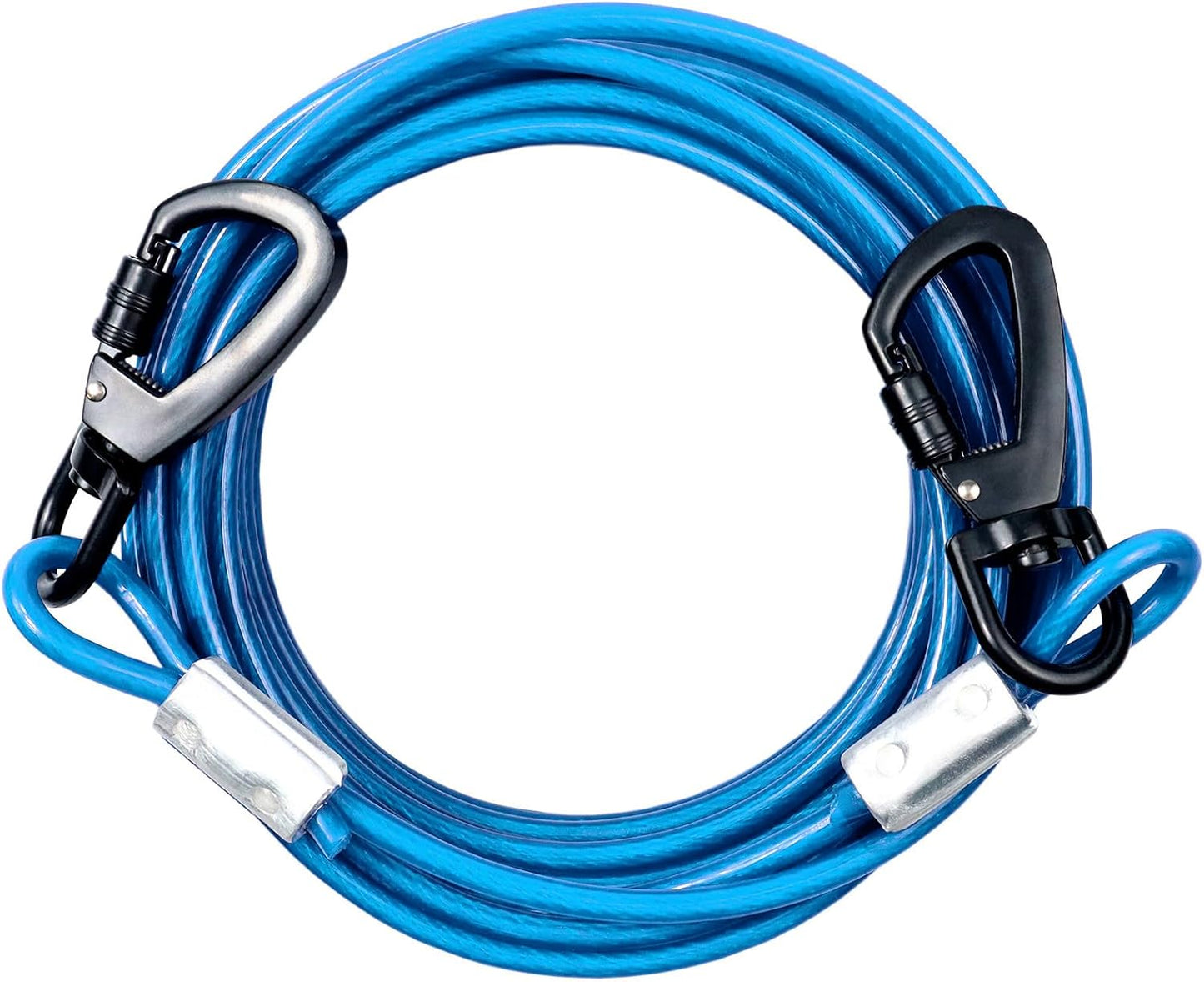 Tie Out Cable for Dogs, 10FT Dog Leads for Yard Chew Proof, Heavy Duty Dog Tie Out Cable for Large Dogs Up to 126lbs, Durable Dog Runner for Yard or Camping