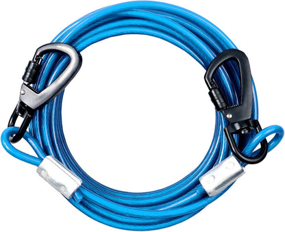 Tie Out Cable for Dogs, 10FT Dog Leads for Yard Chew Proof, Heavy Duty Dog Tie Out Cable for Large Dogs Up to 126lbs, Durable Dog Runner for Yard or Camping