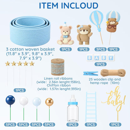Sosation Baby Shower Empty Gift Basket Set Kit for Baby Diaper Cake
