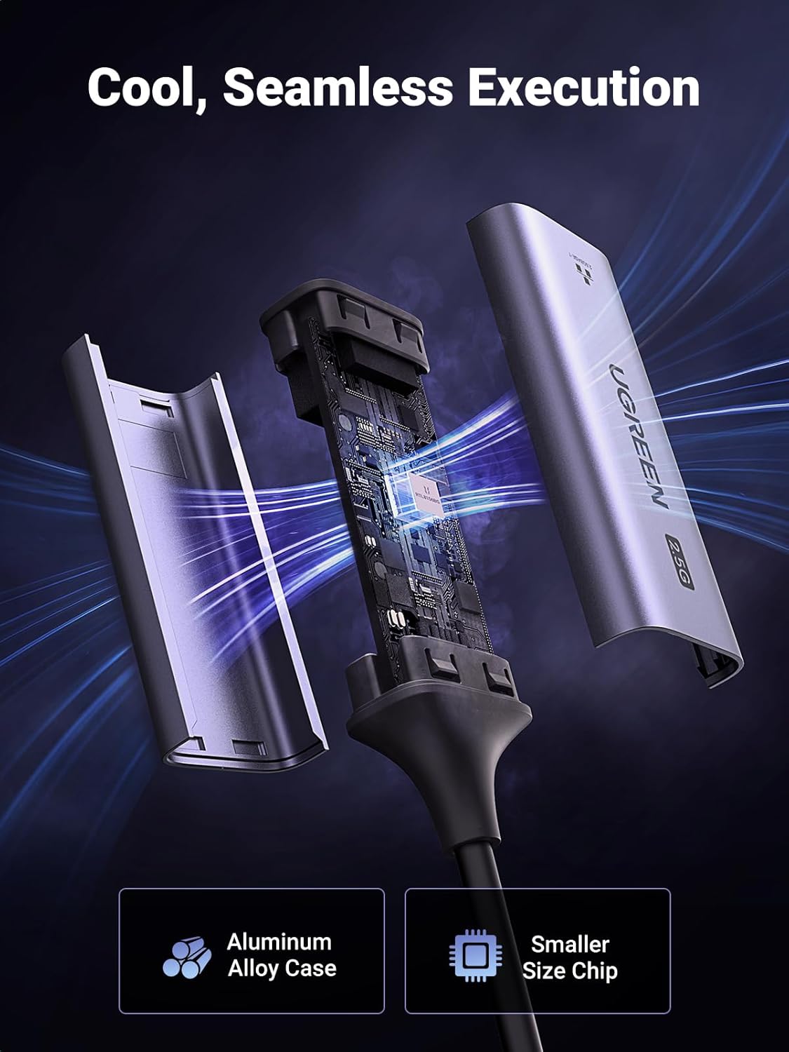 UGREEN USB to Ethernet Adapter 2.5Gb, Aluminum, USB 3.0 to RJ45 Computer Network Internet LAN Ethernet Dongle for Laptop, Compatible for MacBook Air/Pro, XPS, Windows, macOS