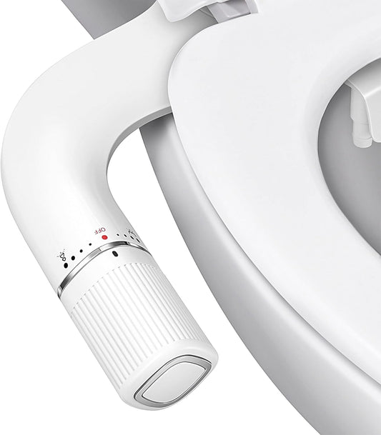 BIGCOW Bidet Attachment for Toilet, Ultra-Slim Dual Nozzle (Frontal & Rear Wash) Hygienic Toilet Bidet, Fresh Cold Water Pressure Adjustable Bidet Attachment with Stainless Steel Inlet