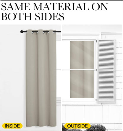 NICETOWN Blackout Curtains 2 Panels for Bedroom- Thermal Insulated Grommet Blackout Curtains 63 Inches Long for Living Room/Kitchen Rideaux occultants (2 Panels, W42 x L63 -Inch,Grey)