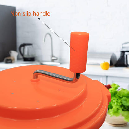 Jiwins Commercial Salad Spinner Large, 5 Gallon/19 Liter Manual Salad Spinner Jumbo Lettuce Spinner Lettuce Dryer-Dries up to 7 Heads of Lettuce