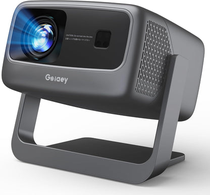 [4600 ANSI/Official Apps/65W Audio] Outdoor 4K Projector with WiFi and Bluetooth, Auto Focus, Auto Keystone Smart Projector Support DoIby Audio, Upgrade Short Throw Projector with 360°Stand