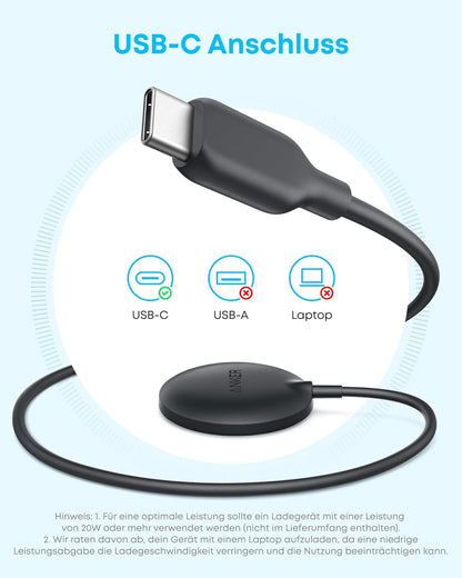 Anker Zolo Magnetic Wireless Charger, Qi2 Certified 15W MagSafe-Compatible Wireless Charging Pad with 5 ft Built-In USB-C cable, For iPhone 16/15/14/13 Series, AirPods, and More (Adapter Not Included)