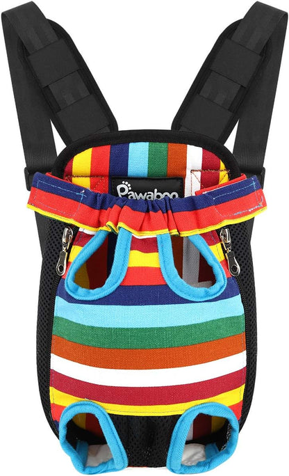 Pawaboo Pet Carrier Backpack, Adjustable Pet Front Cat Dog Carrier Backpack Travel Bag, Legs Out, Easy-Fit for Traveling Hiking Camping for Small Medium Dogs Cats Puppies, Medium, Black