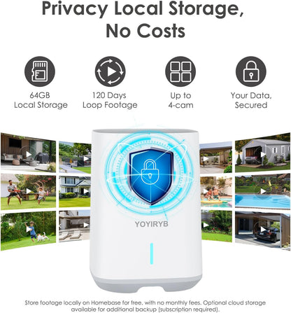 Security Cameras Wireless Outdoor, No Subscription, [2025 New] 4K Home Security Camera System for Camera Surveillance, Flexible Solar Panel, 360° Tracking & Color Night Vision, 2.4&5G WiFi, Easy Setup