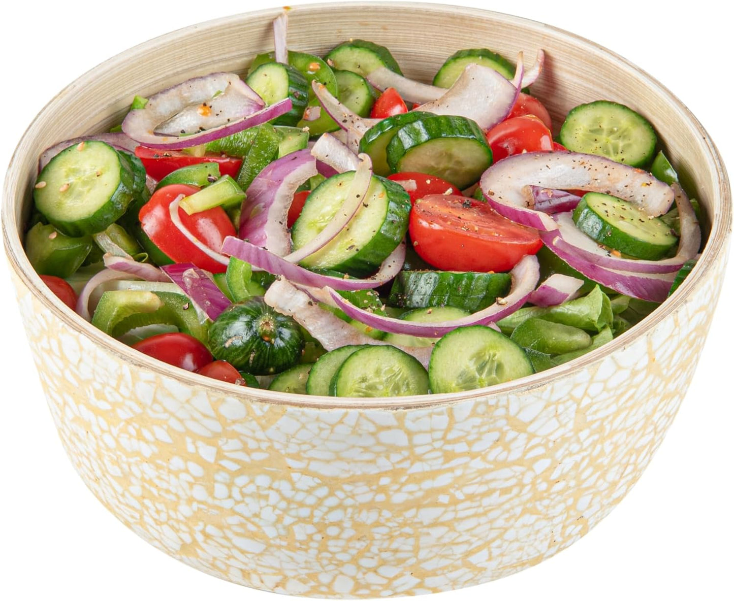 Restaurantware-Bambuddha 51 Ounce Extra Large Salad Bowl, 1 Heavy-Duty Round Salad Bowl - Sustainable, Reusable, Blue Bamboo Serving Dish, for Serving Salads, Fruits, and Appetizers