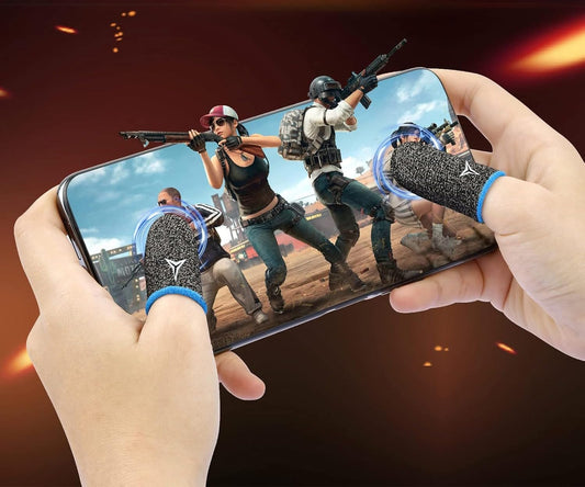 10 Pack Gaming Finger Sleeves for Mobile Gaming-0.3mm Silver Fiber Anti Sweat-Extremely Thin, Finger Sleeves Fit Mobile Phone Tablet Devices(Black) - PuriLite