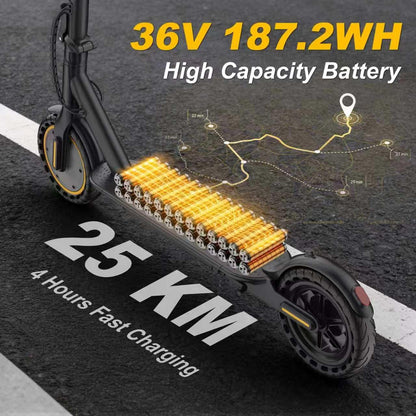 Electric Scooter, 350W Power Motor, Max 30 KM/H & 20-30 KM Range, 8.5" Solid Tire, Foldable Commuting E-Scooter for Adults & Teens with Dual Brake, Max Load 120KG