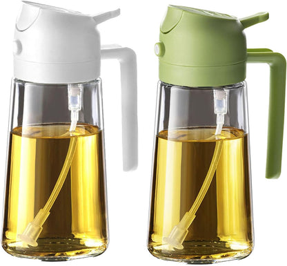 Purilite Select 470ml Glass Oil Sprayer &amp; Dispenser Bottle – 2-in-1 Flip Top