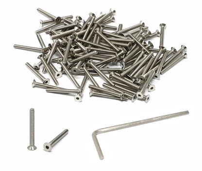 iexcell 5 Pcs M8 x 80mm Thread Pitch 1.25 mm Stainless Steel 304 Hex Socket Flat Head Cap Screws Bolts Kit