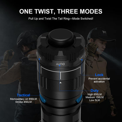 WUBEN T4 Flashlight Rechargeable, Mini Tactical Flashlight Military Grade 401M Long Throw, Small Flashlight with Tactical/Duty/Lock 3 Modes, EDC Flash Light for Police, Emergency and Daily Use