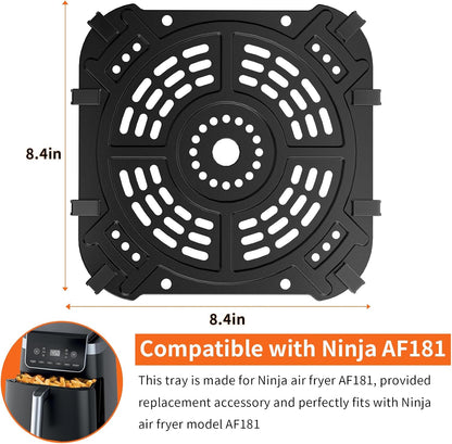 Air Fryer Basket Replacement Basket and Tray for Ninja AF161, Air Fryer Accessories for Ninja AF150 and AF161, Non-Stick Air Fryer Basket with Cover for Ninja AF150 and AF161, Dishwasher-Safe Basket