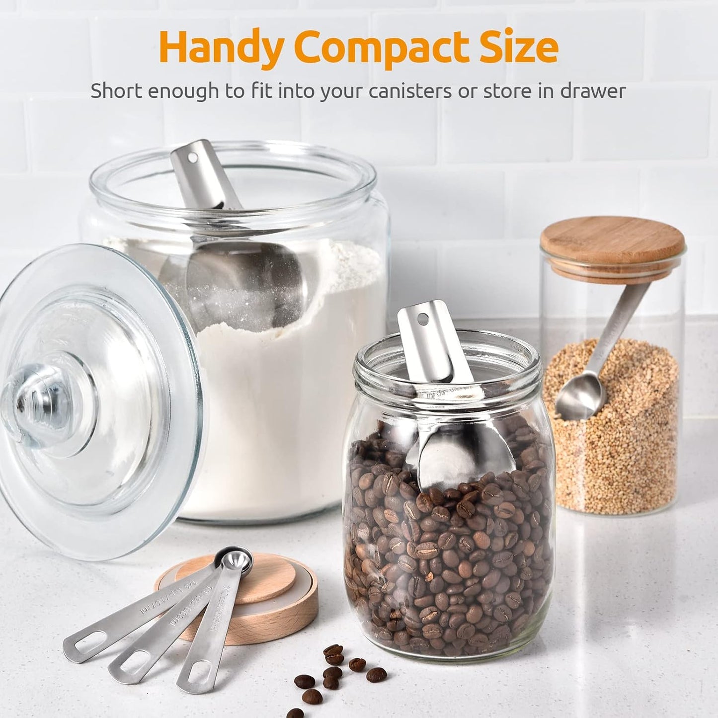 Measuring Cups, U-Taste Measuring Cups and Spoons Set of 15 in 18/8 Stainless Steel : 7 Measuring Cups and 7 Measuring Spoons with 2 D-Rings and 1 Professional Magnetic Measurement Conversion Chart