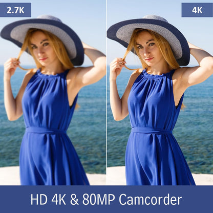 6K Camcorder Video Camera HD 64MP IR Night Vision Vlogging Camera for YouTube 18X Digital Zoom 4.0 Inch Touch Screen Video Camera with WiFi, Microphone, Stabilizer, Remote Control, 64GB SD Card