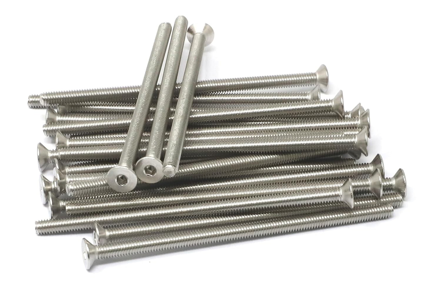 iexcell 5 Pcs M8 x 80mm Thread Pitch 1.25 mm Stainless Steel 304 Hex Socket Flat Head Cap Screws Bolts Kit