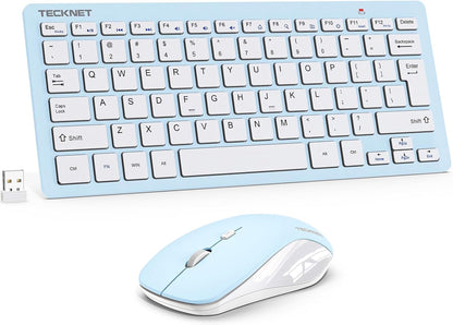 TECKNET Keyboard and Mouse Wireless - Compact 2.4GHz Wireless Keyboard and Mouse Combo with Adjustable DPI, Ultra-Quiet Clicks, Lag-Free Performance for Computer, Laptop, PC, Windows, Mac, Chrome OS