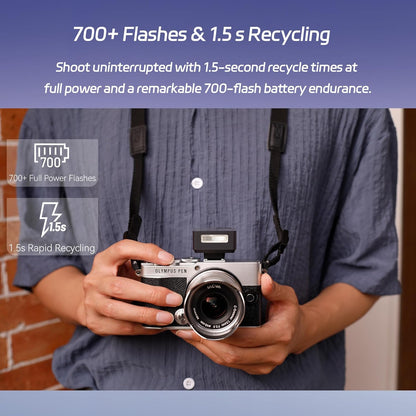 GODOX IT20 S TTL MINI iFlash Camera Flash Light,700+ Flashes & 1.5 s Recycling,6 Stops (1/32 to 1/1 Power),Built in Battery with Magnetic Diffuser & Filter (Black, for Sony)