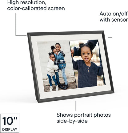 Aura Aspen 12" Digital Photo Frame - Black with Paper Mat
