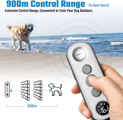 ABBIDOT Shock Collar (8-120 lbs) - Small Size Dog Training Collar with Remote Waterproof Rechargeable Dog Shock Collar with Remote E Collar for Small Medium Large Dogs (Light Blue)