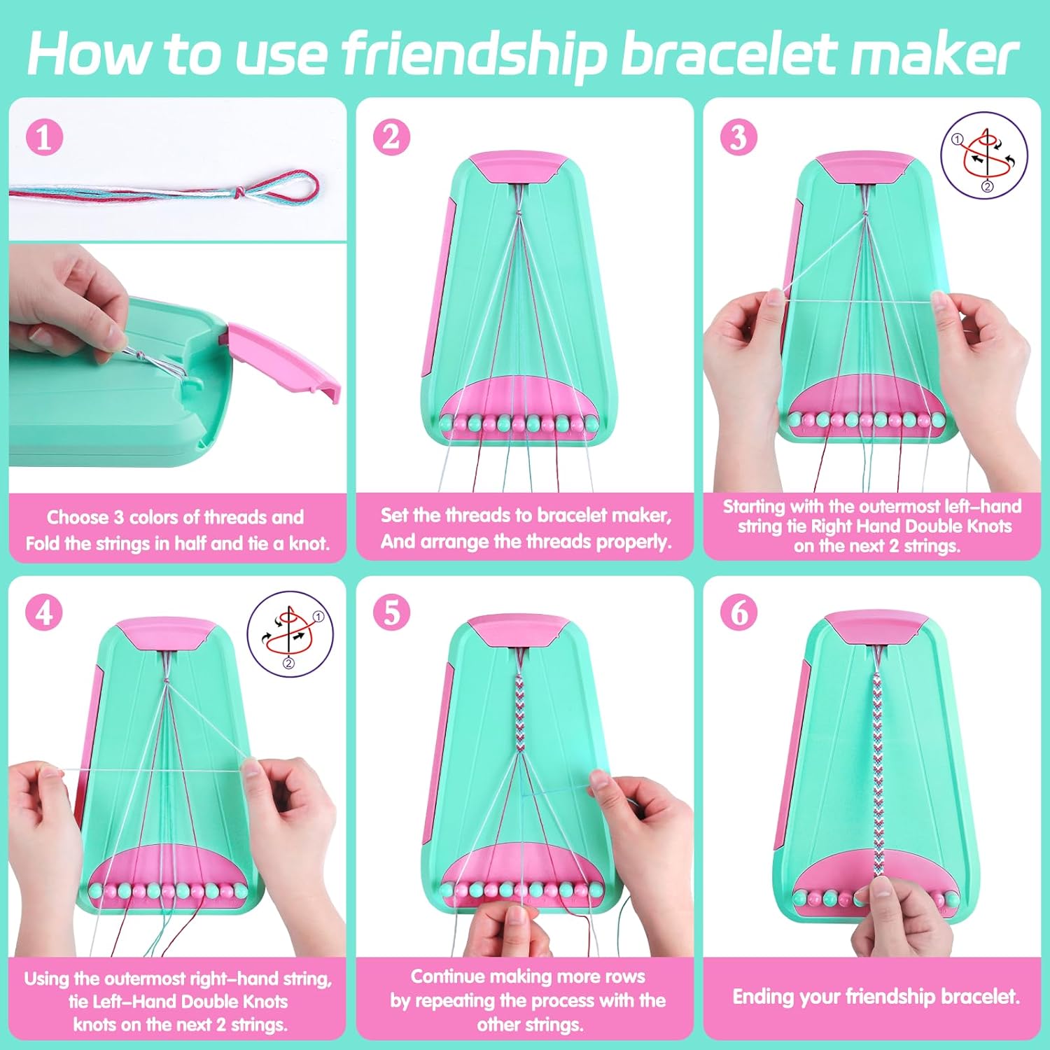 Friendship Bracelet Making Kit for Kids Ages 6–12 – Arts and Crafts Jewelry Making Set with Pre-Cut Threads, Letter Beads and Bracelet Loom, Creative Gift for Girls and Kids - PuriLite