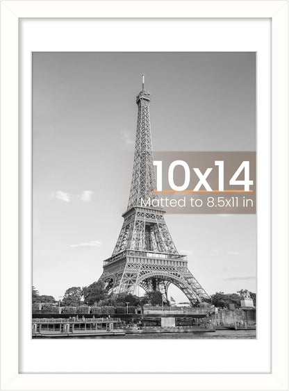 upsimples 11x14 Picture Frame, Display Pictures 8x10 with Mat or 11x14 Without Mat, Wall Hanging Photo Frames, Black