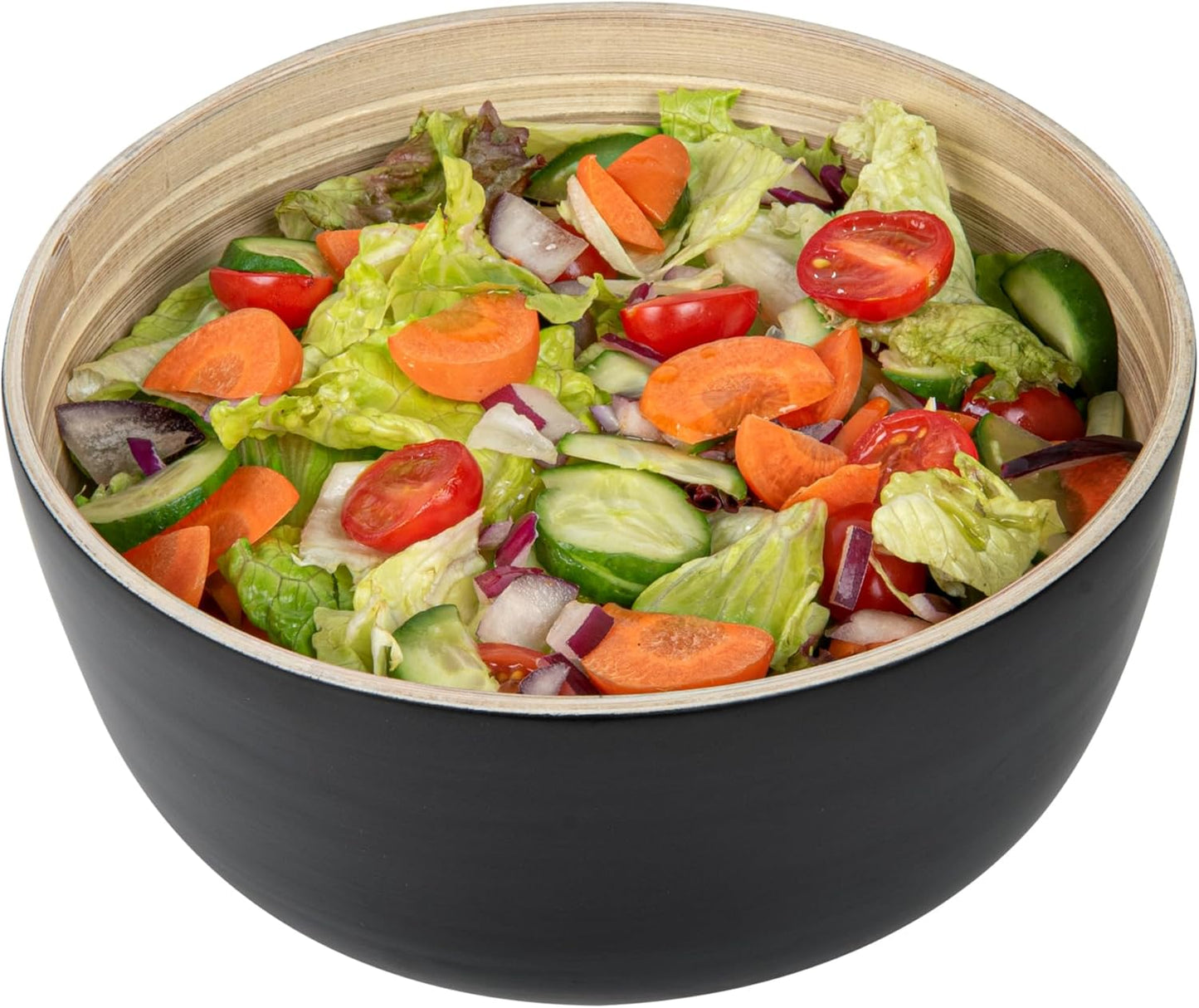 Restaurantware-Bambuddha 15 Ounce Small Salad Bowl, 1 Heavy-Duty Round Salad Bowl - Sustainable, Reusable, Black Bamboo Serving Dish, for Serving Salads, Fruits, and Appetizers