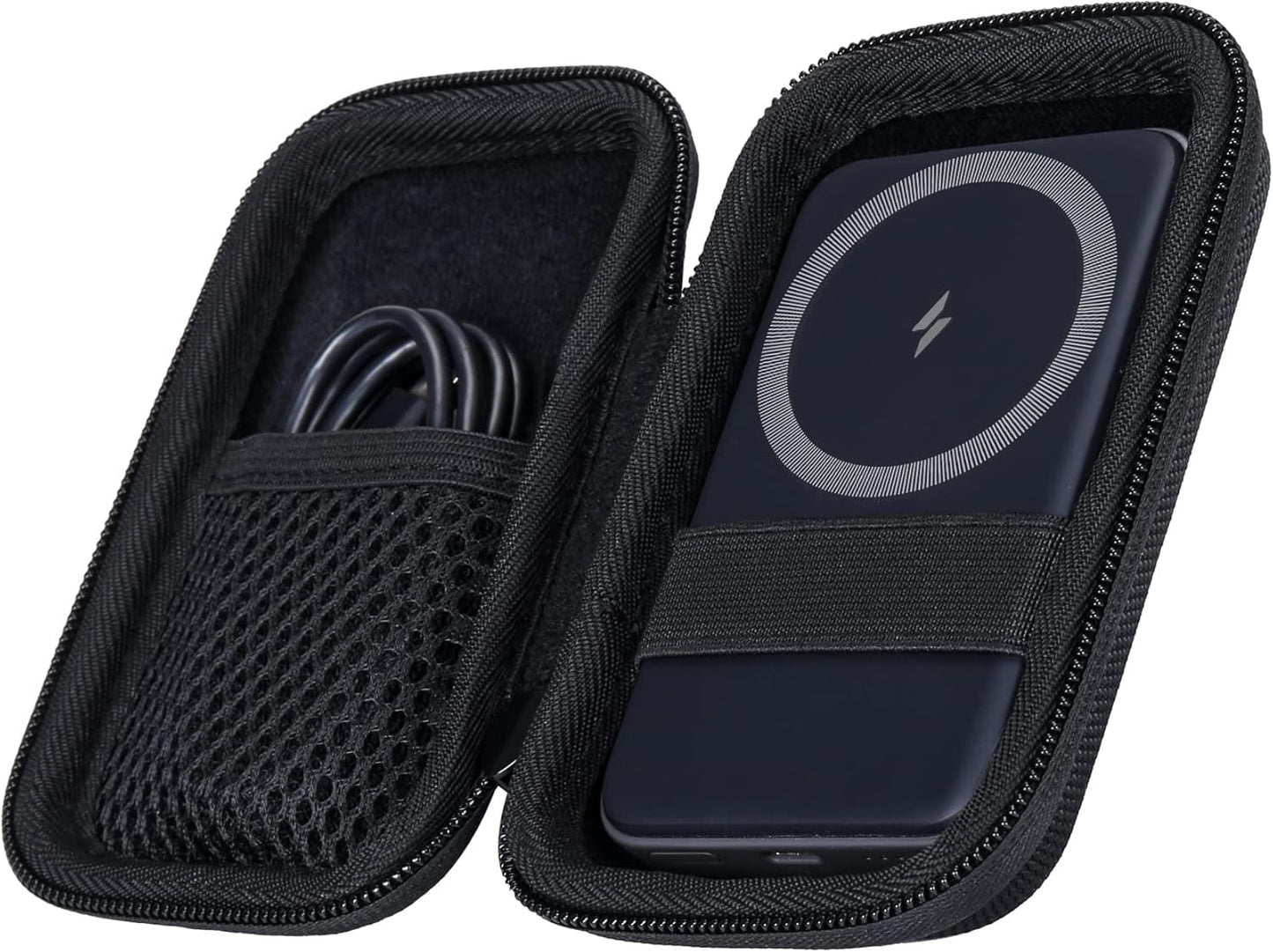 Khanka Hard Travel Case Replacement for Anker 621/622 / 633 Magnetic Battery (MagGo), 5000mAh 10000mAh Magnetic Wireless Portable Charger, Case Only (Black)