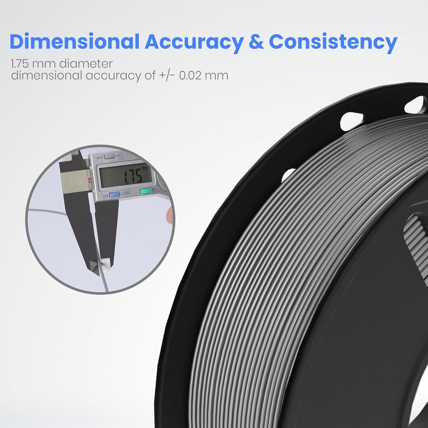 ELEGOO PLA Filament 1.75mm Black 1KG,3D Printer Filament Dimensional Accuracy +/- 0.02mm,1kg Cardboard Spool(2.2lbs) 3D Printing Filament Fits for Most FDM 3D Printers