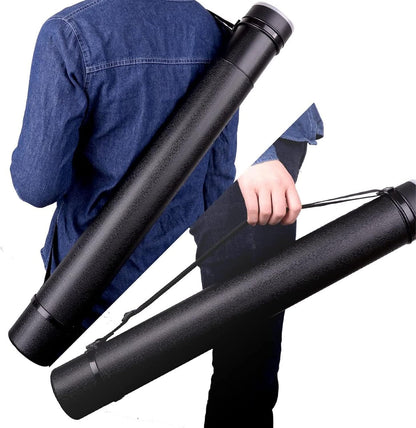 Telescoping Document Tube, Poster Tube with Shoulder Strap, 24.5-40 Inch | Portable Poster Document Storage Tube for Artworks, Blueprints, Drafting and Scrolls, with Strap for Easy Carry