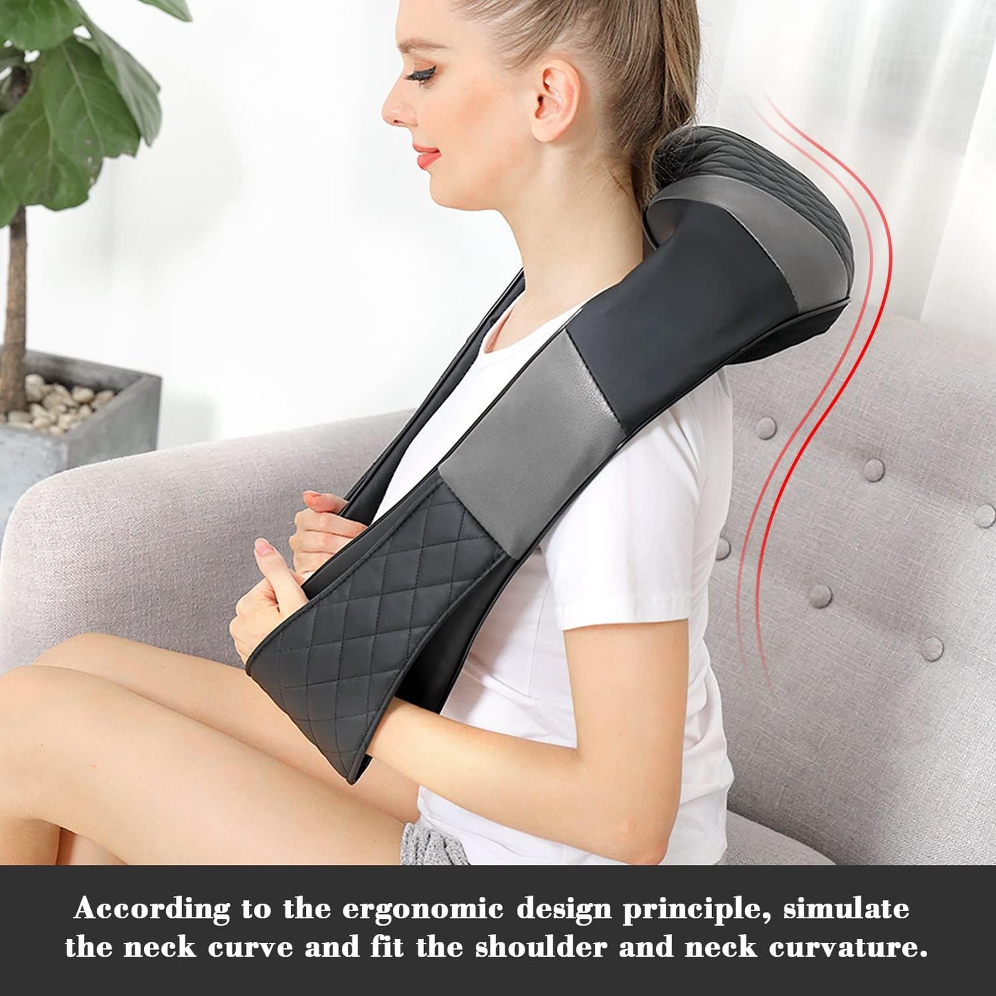Neck Massager with Heat, Shiatsu Back Neck and Shoulder Massager - Gifts for Women/men/Mom/Dad - Electric Deeper Tissue 4D Kneading Massage, Use at Home, Office, Car