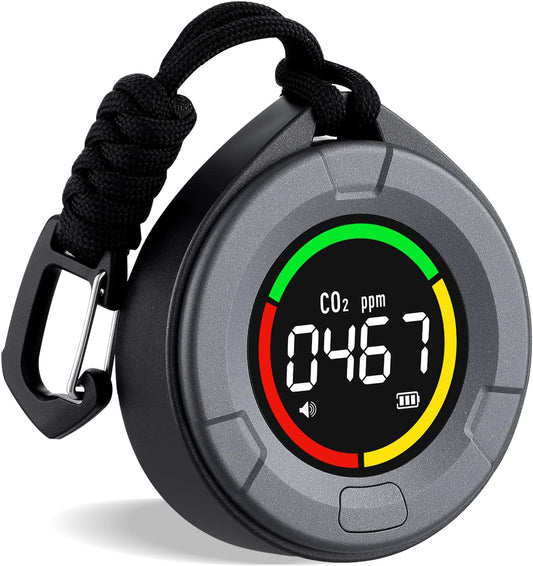 INKBIRDPLUS Portable CO2 Detector, Mini Indoor CO2 Monitor, NDIR Sensor with Full Color LCD, Indicator Light, Alarm, Auto Calibration, for Home, Office, Travel
