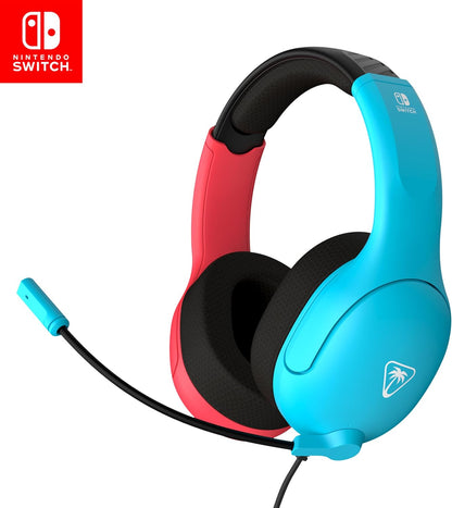 Turtle Beach Airlite Fit Officially licensed Nintendo Wired Gaming Headset for Nintendo Switch – Neon Blue & Red