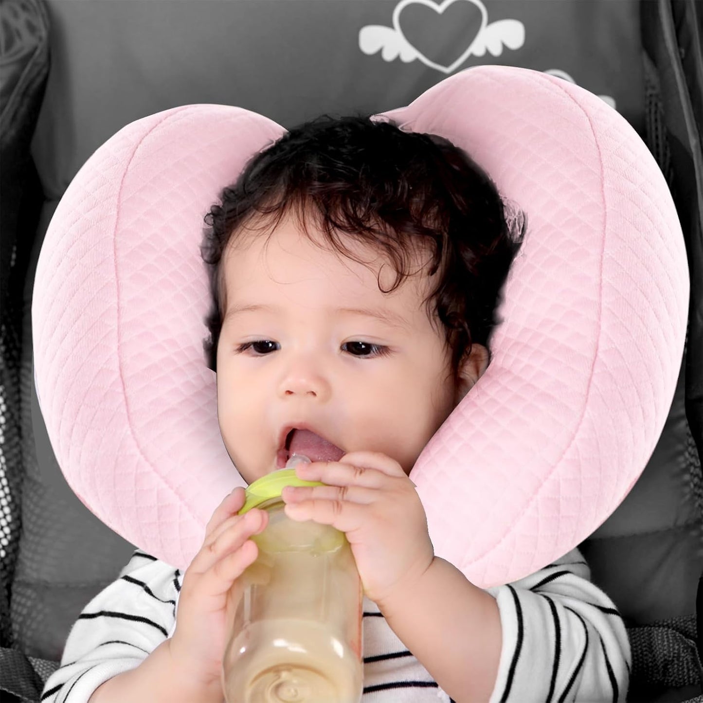 KAKIBLIN 2 in 1 Baby Head Pillow with Banana Neck Pillow for 3 Months to 8 Months Baby Travel Pillow for Stroller or Bed