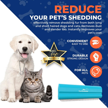 EquiGroomer Deshedding Brush for Dogs and Cats | Undercoat Deshedding Tool for Large and Small Pets | Comb Removes Loose Dirt, Hair and Fur While | Perfect for Short and Long Hair Grooming Shedding