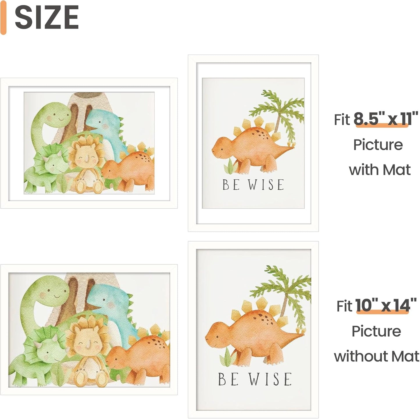upsimples 11x14 Picture Frame, Display Pictures 8x10 with Mat or 11x14 Without Mat, Wall Hanging Photo Frames, Black