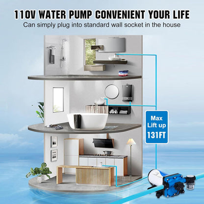 DC HOUSE 12V RV Fresh Water Pump 3.0GPM 45 PSI 12Volt DC Water Pressure Diaphragm Pump On Demand for Camper Trailer Off-Grid Cottage Yacht House