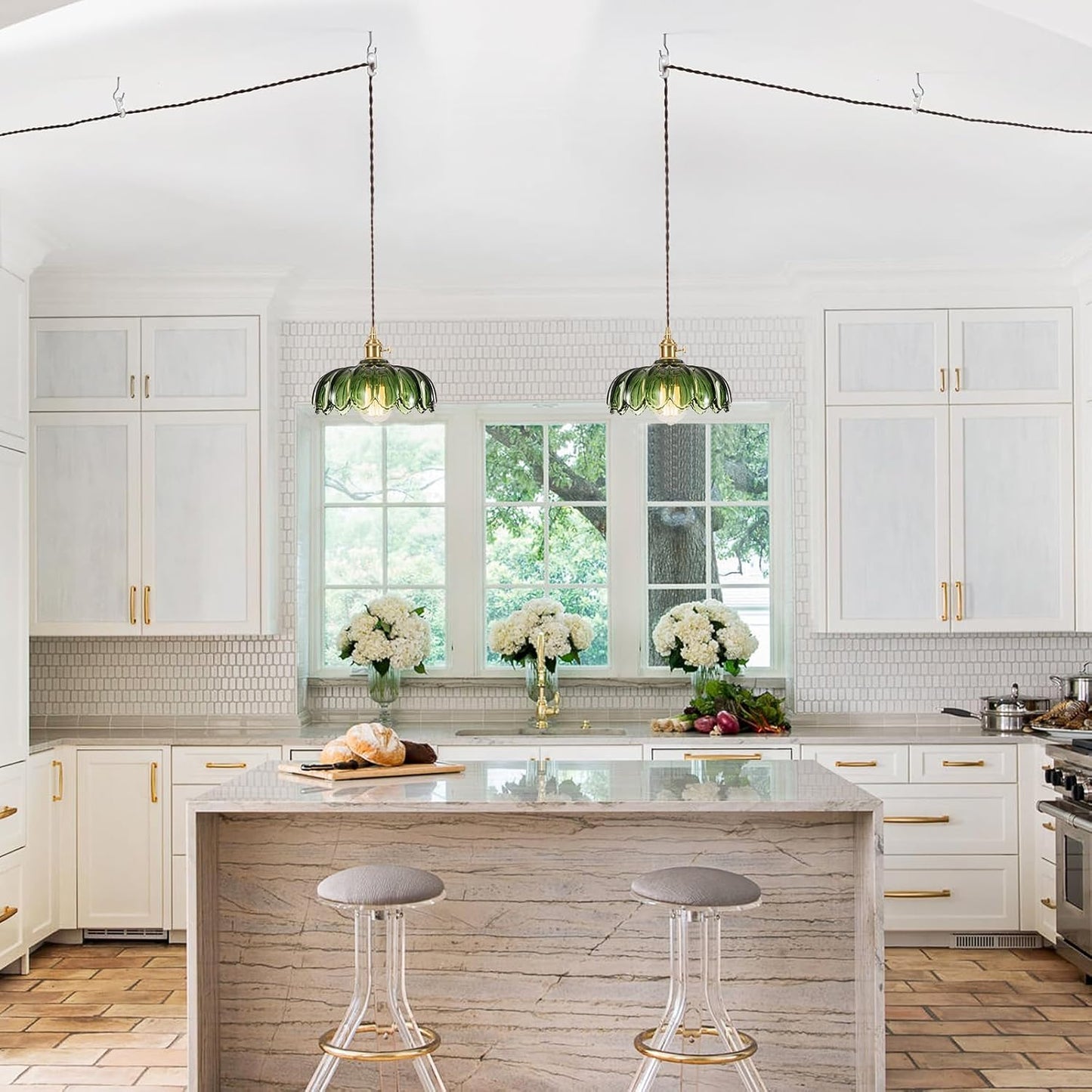 Purilite Select Modern Green Glass Pendant Light