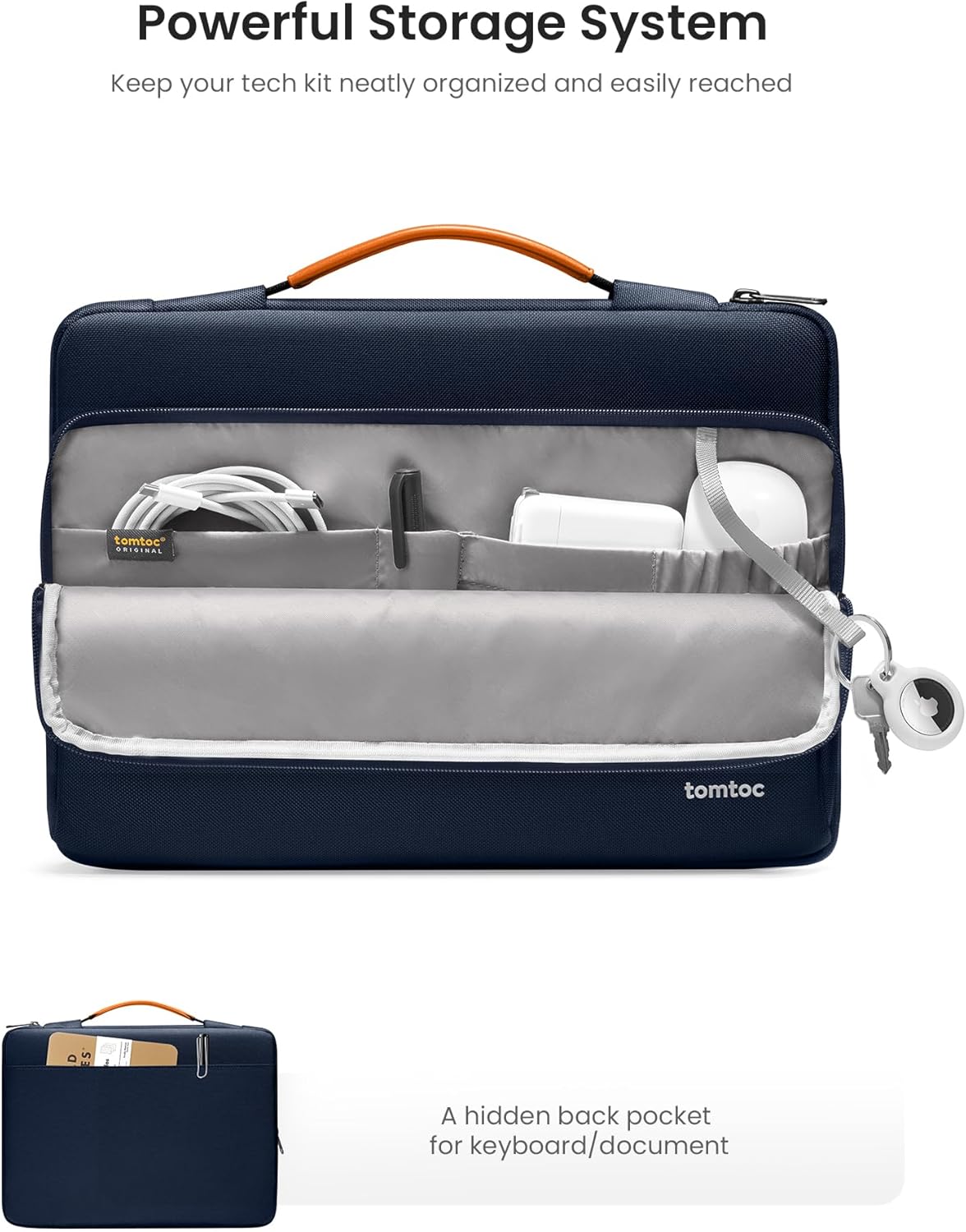tomtoc 360 Protective Laptop Carrying Case for 16-inch New MacBook Pro M4/M3/M2/M1 Pro/Max 2024-2019, Water-Resistant Laptop Bag Sleeve with Accessory Pocket for The New Razer Blade 15
