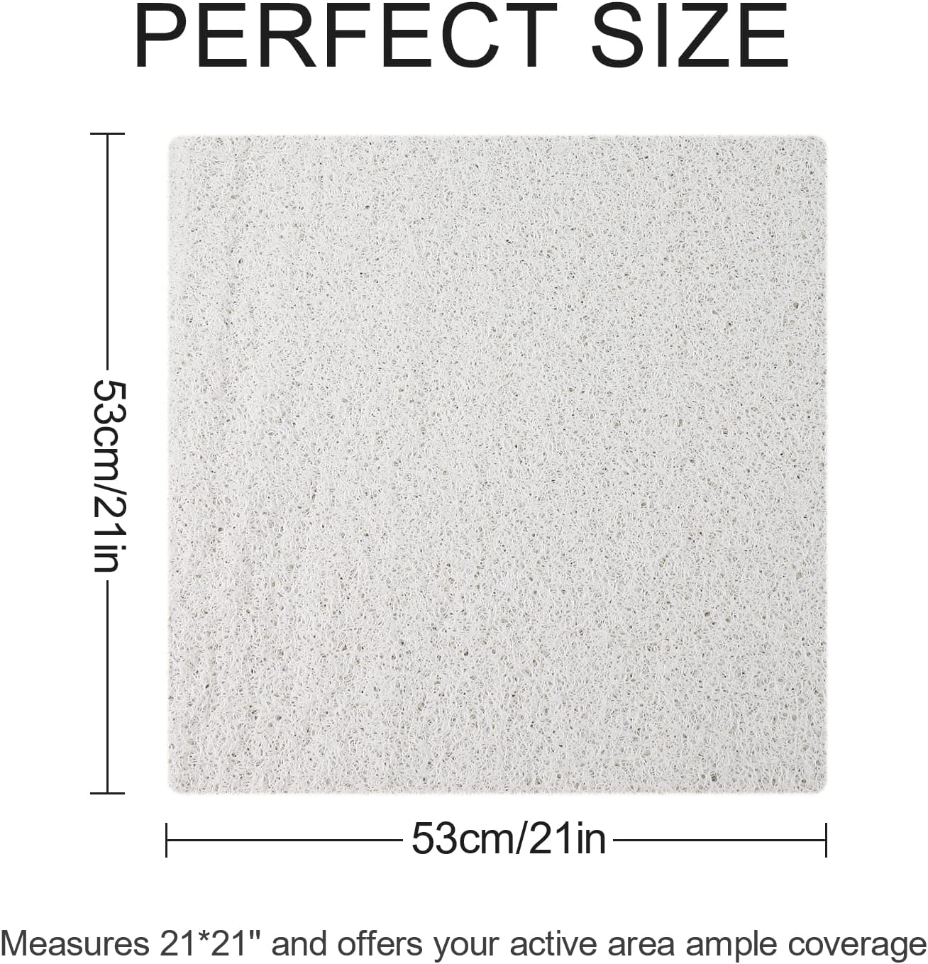 Square Shower Mat, Non Slip Bath Mat, Loofah Shower Stall Mats for Walk-in Shower, 32 x 32 Inches Shower Floor Mat with Drain, Bath Mats for Showers Bathroom, Tub, Seniors