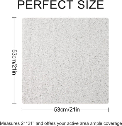 Square Shower Mat, Non Slip Bath Mat, Loofah Shower Stall Mats for Walk-in Shower, 32 x 32 Inches Shower Floor Mat with Drain, Bath Mats for Showers Bathroom, Tub, Seniors