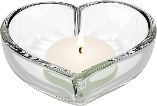 Orrefors 5" Heart Bowl - Decorative Serveware Collection & Votive - Tea Light Candle Holder, Crystal - for Snacks or Candle, Kitchen & Dining Decor - Bachelorette and Wedding Party
