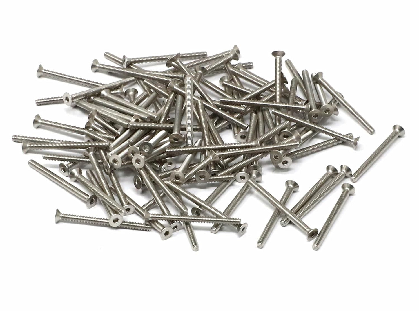 iexcell 5 Pcs M8 x 80mm Thread Pitch 1.25 mm Stainless Steel 304 Hex Socket Flat Head Cap Screws Bolts Kit