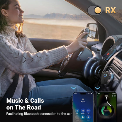 UGREEN Bluetooth 5.2 Transmitter and Receiver for Car TV Airplane, 2 in 1 Wireless 3.5mm Bluetooth Aux Adapter, 2 Devices Paired, Compatible with Home Stereo Headphones and More