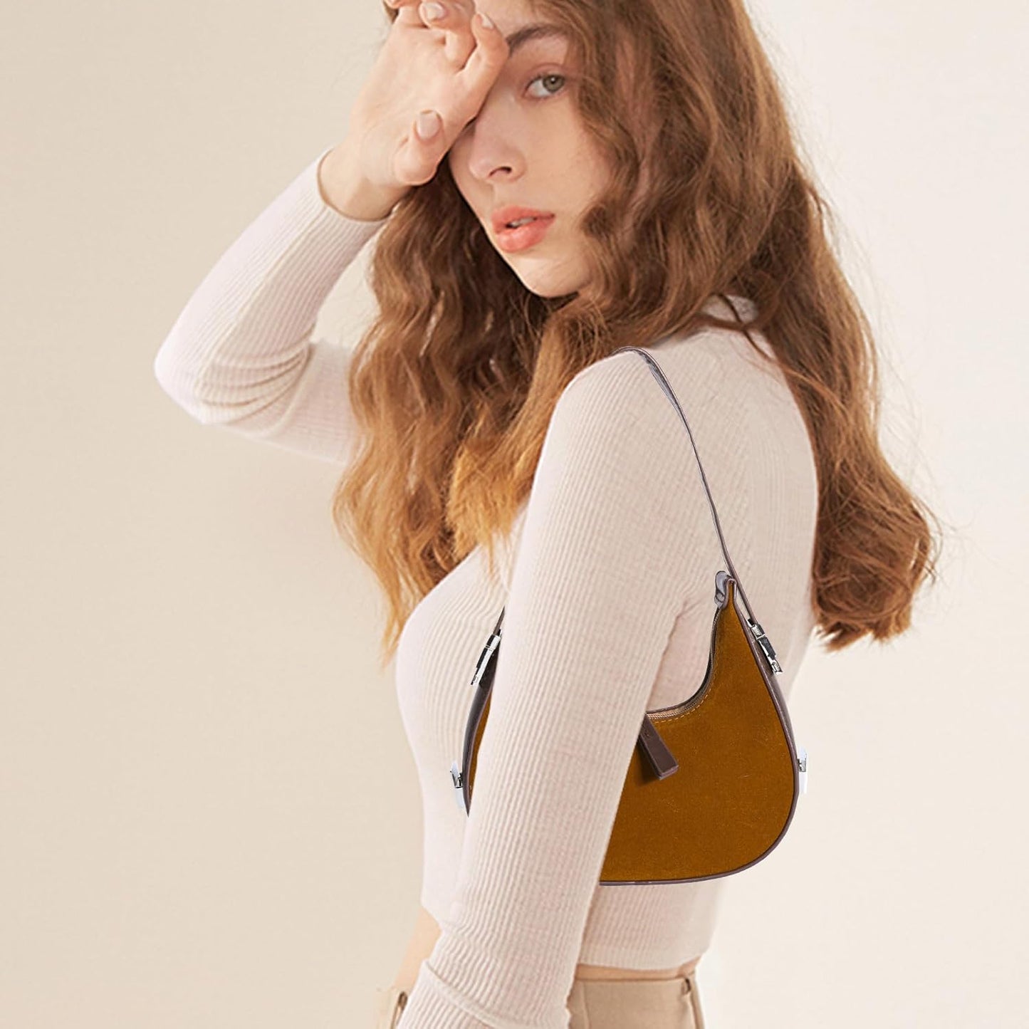Prpeko Shoulder Bag Crescent Retro Y2k Hobo Handbags 90s Underarm Purse Bag Fashion Clutch Purses for Women