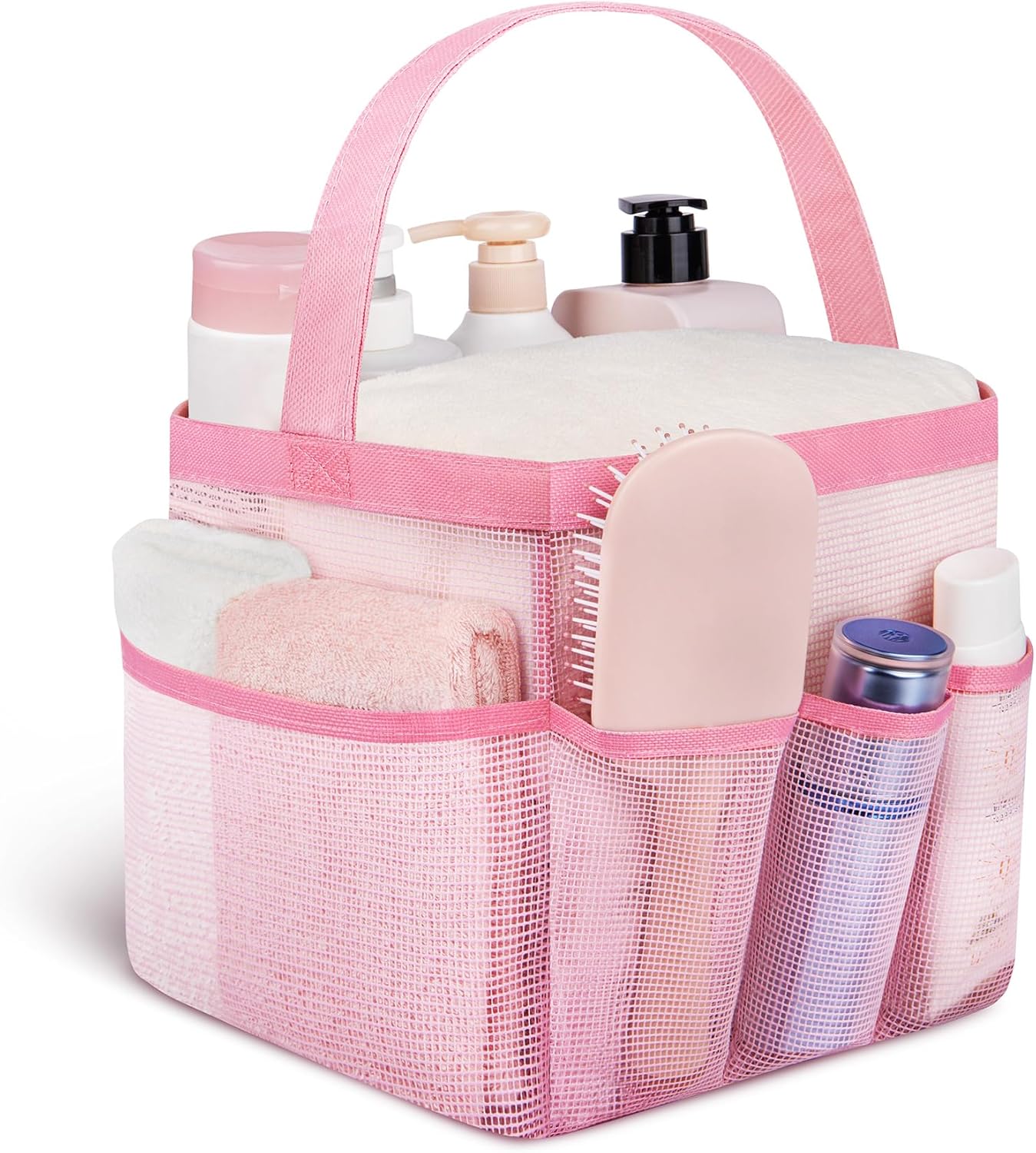 Attmu Mesh Shower Caddy Portable for College Dorm Room Essentials with 8 Pockets, Hanging Shower Caddy Basket Tote Bag Toiletry Accessories for Bathroom