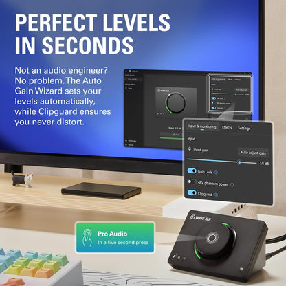 Elgato Wave XLR MK.2 USB Audio Interface and DSP Mixer | 80dB gain, Onboard voice effects, LED level feedback, Touch mute, Ultra-low-latency monitoring, Works with Stream Deck